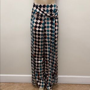 PatBO Geometric Wide Leg Pants Size 6 Flowy Feminine Boho